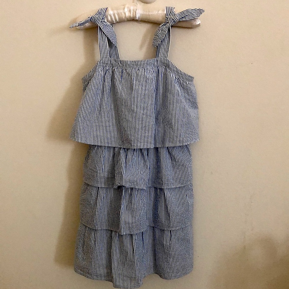 Crewcuts seersucker tiered dress